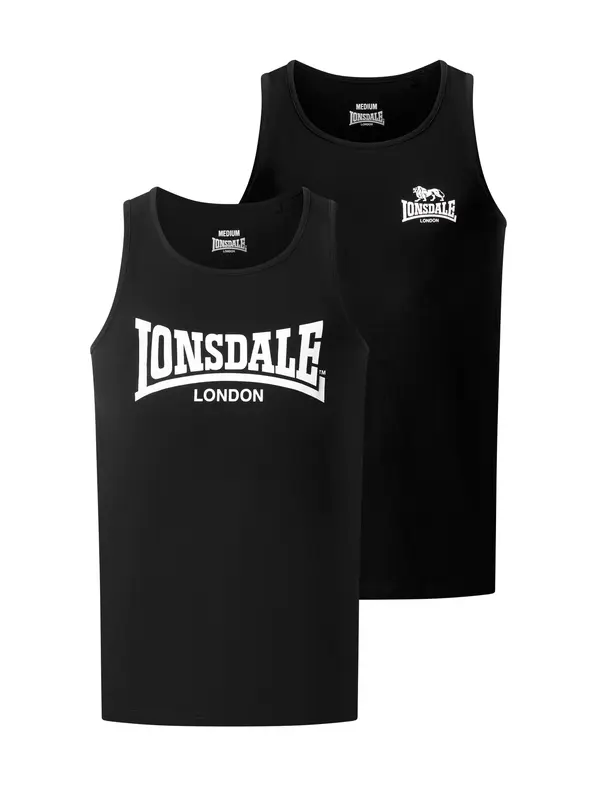 LONSDALE LONSDALE Majica 'Tughall'  črna / bela