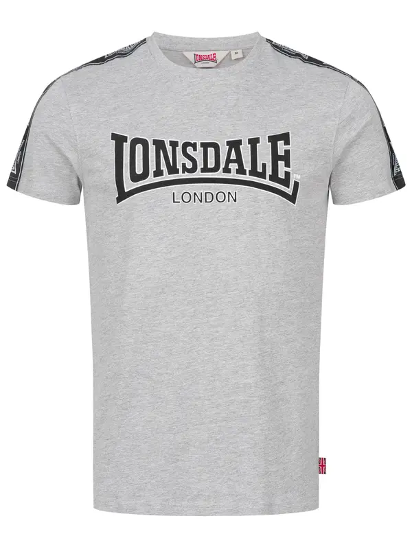 LONSDALE LONSDALE Majica 'Vementry'  pegasto siva / črna / bela