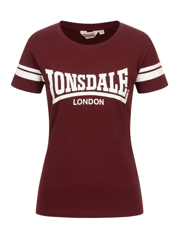 LONSDALE LONSDALE Majica  vinsko rdeča / bela