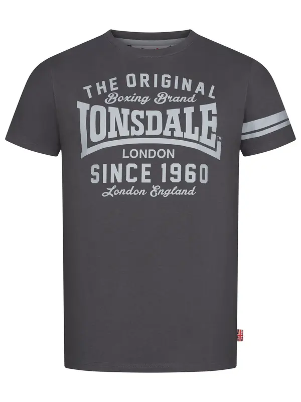 LONSDALE LONSDALE Majica 'Winnard'  antracit / svetlo siva