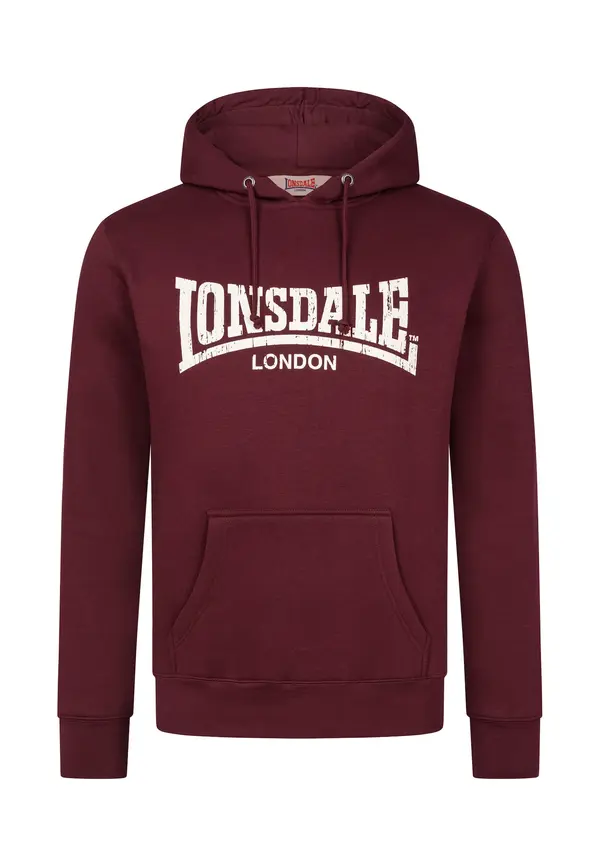 LONSDALE LONSDALE Majica 'Wolterton'  vinsko rdeča / bela