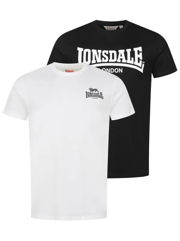 LONSDALE LONSDALE Majica 'Yarnbrook'  črna / bela