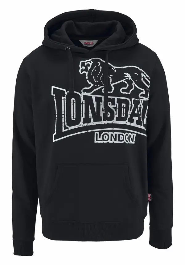 LONSDALE LONSDALE Pulover 'Tadley'  črna / bela