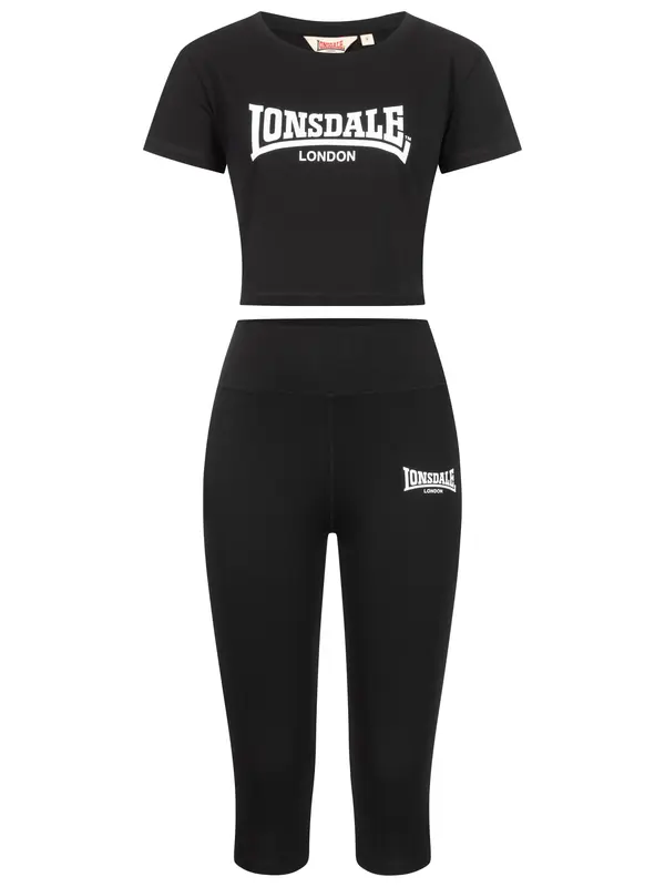 LONSDALE LONSDALE Športna trenirka 'Ixworth'  črna / bela