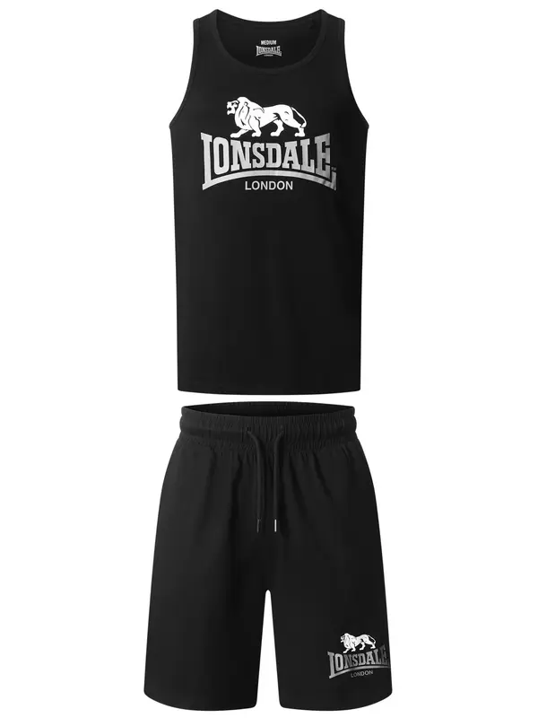 LONSDALE LONSDALE Športna trenirka 'Polmood'  črna / bela