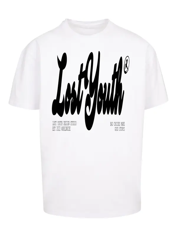Lost Youth Lost Youth Majica 'CLASSIC V.2'  črna / bela