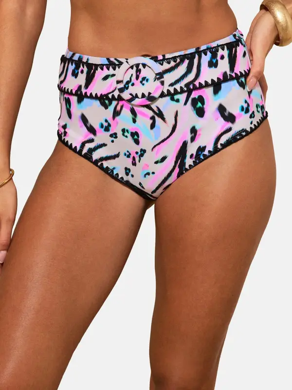 love & roses love & roses Bikini hlačke  slonovina / voda / fuksija / črna