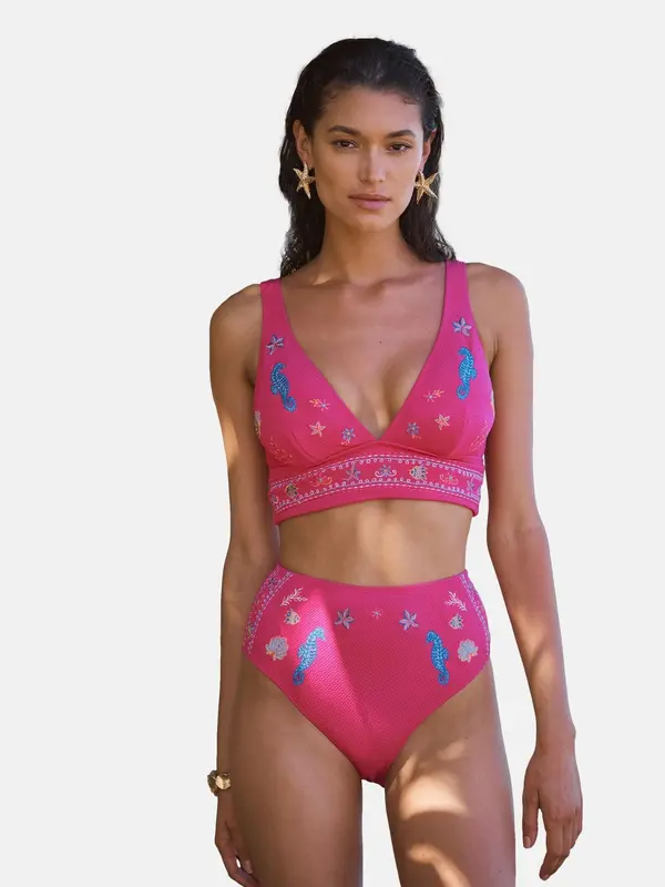 love & roses love & roses Bikini zgornji del  modra / pastelno modra / majnica / temno roza