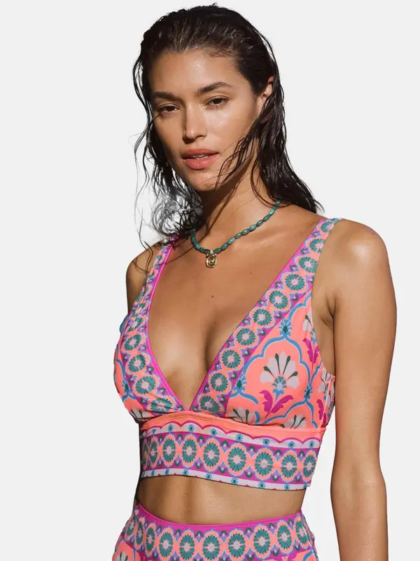 love & roses love & roses Bikini zgornji del  petrol / magenta / malina / bela