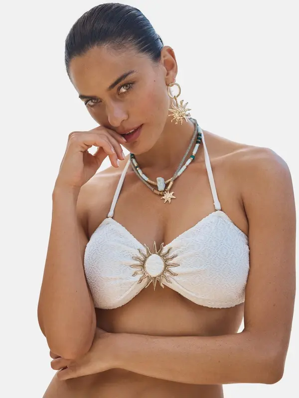 love & roses love & roses Bikini zgornji del  volneno bela