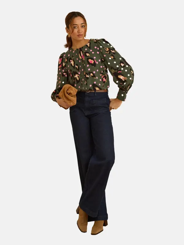 love & roses love & roses Bluza  bež / kaki / roza / bela