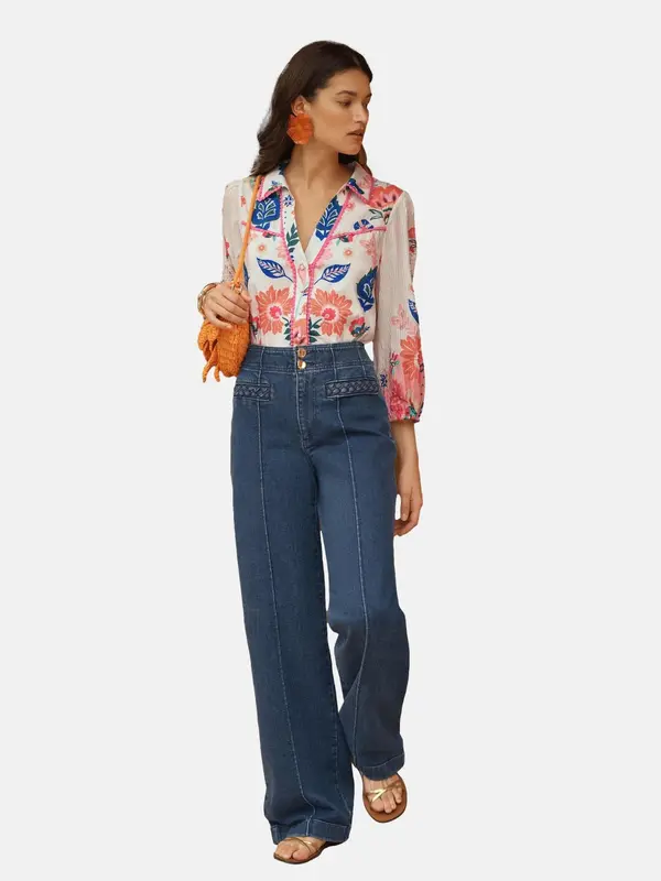 love & roses love & roses Bluza  bež / modra / losos