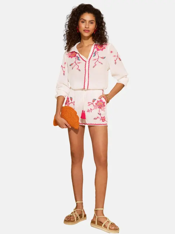 love & roses love & roses Bluza  cijansko modra / temno oranžna / roza / bela
