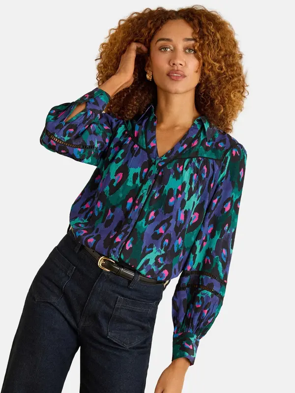 love & roses love & roses Bluza  indigo / temno zelena / roza