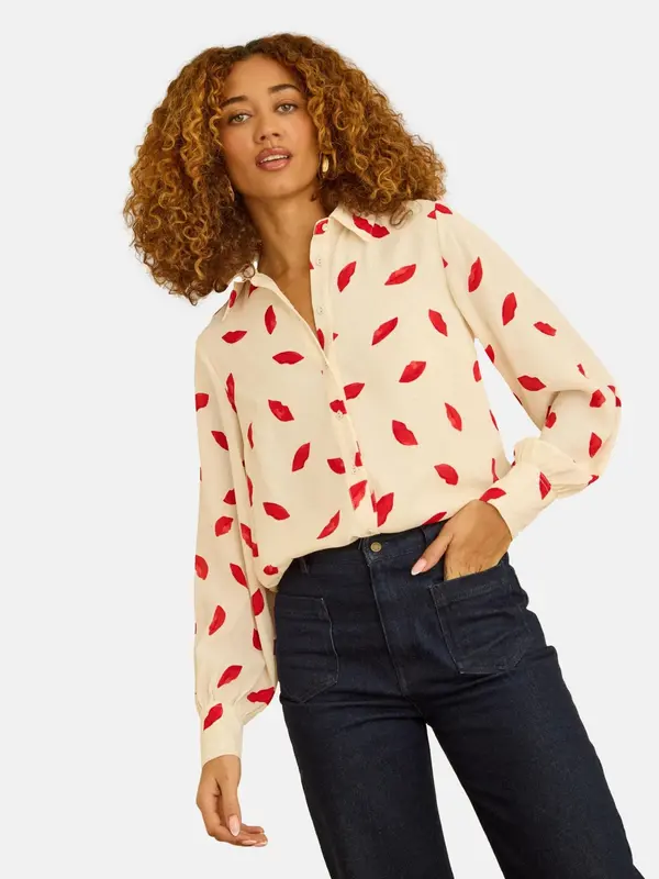 love & roses love & roses Bluza  kremna / ognjeno rdeča