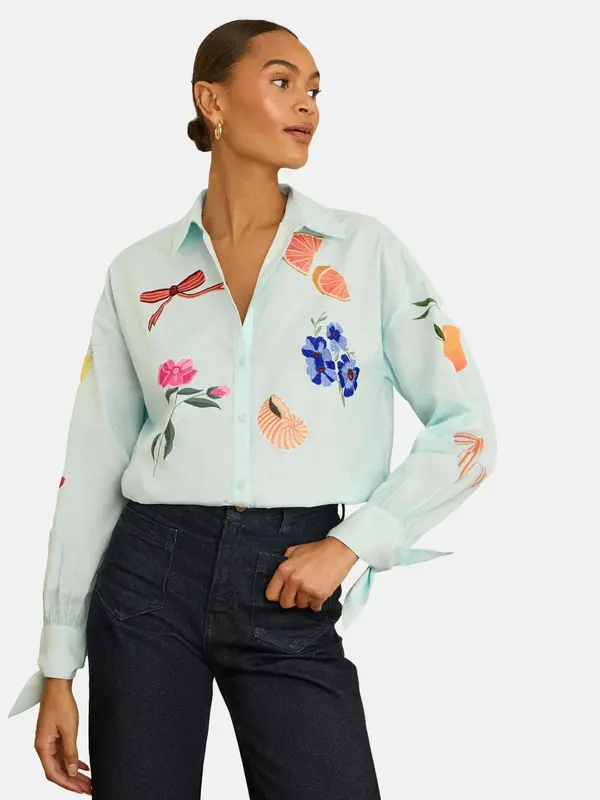 love & roses love & roses Bluza  modra / meta / losos / roza