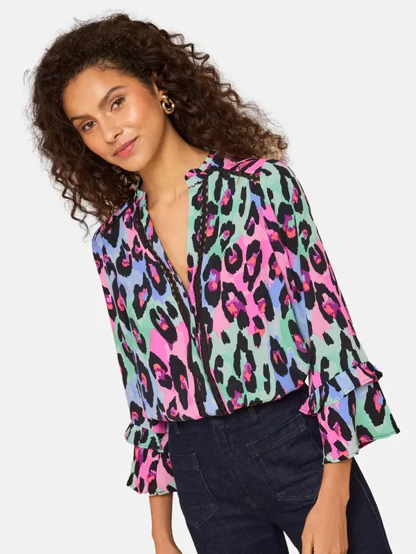 love & roses love & roses Bluza  modra / roza / temno roza / črna