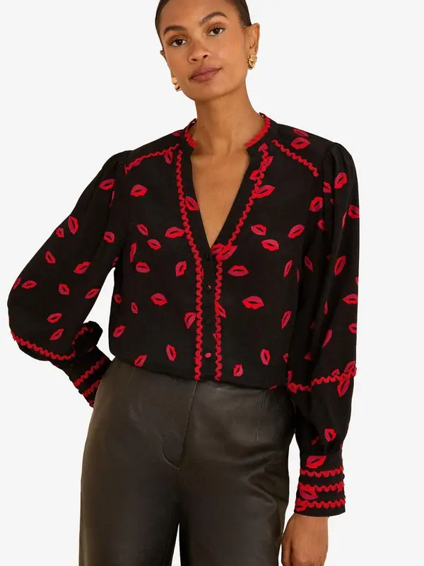 love & roses love & roses Bluza  rdeča / črna