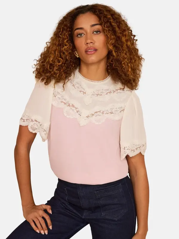love & roses love & roses Bluza  roza / volneno bela