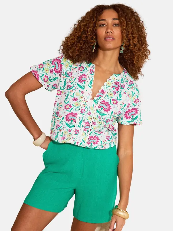 love & roses love & roses Bluza  slonovina / rumena / smaragd / magenta