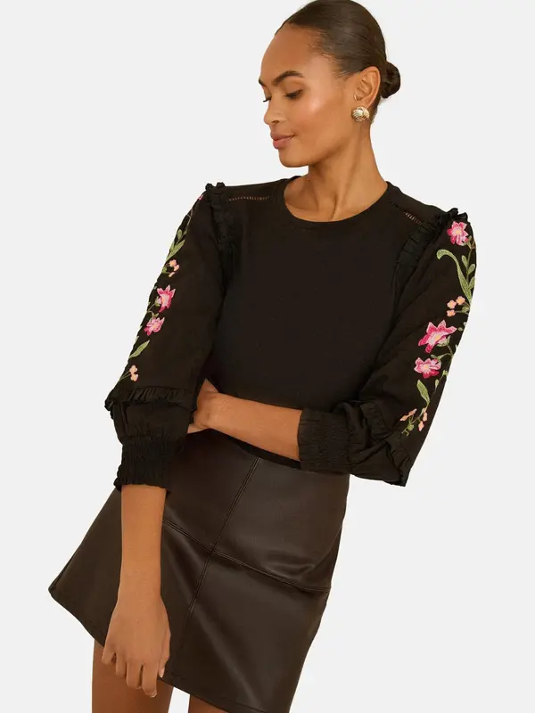 love & roses love & roses Bluza  svetlo zelena / roza / svetlo roza / črna