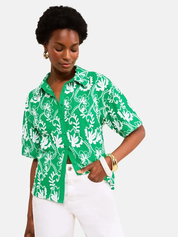 love & roses love & roses Bluza  travnato zelena / bela