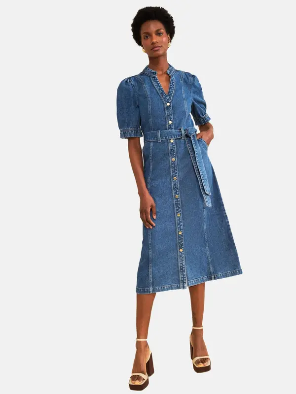 love & roses love & roses Dolga srajca  moder denim