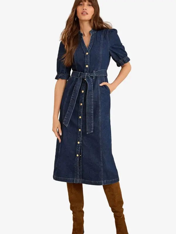 love & roses love & roses Dolga srajca  moder denim
