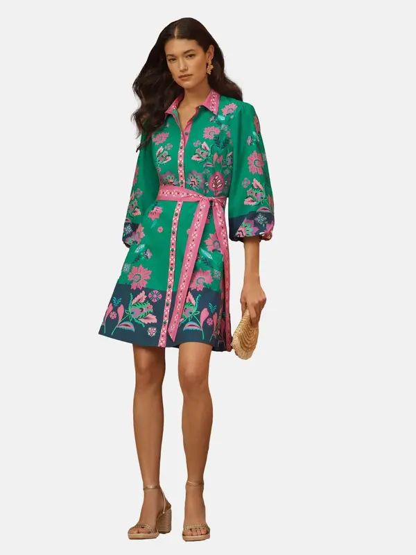 love & roses love & roses Dolga srajca  zelena / temno zelena / roza