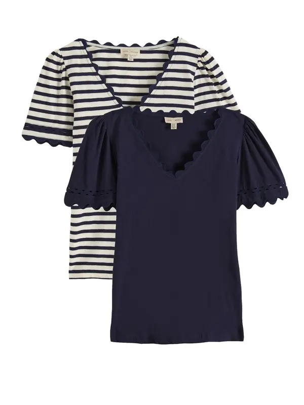love & roses love & roses Majica  temno modra / bela