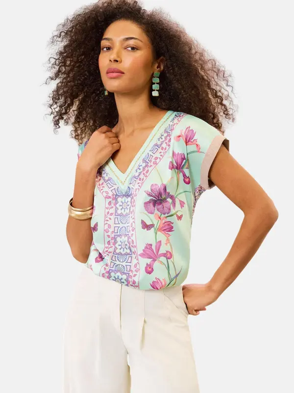love & roses love & roses Majica  voda / lila