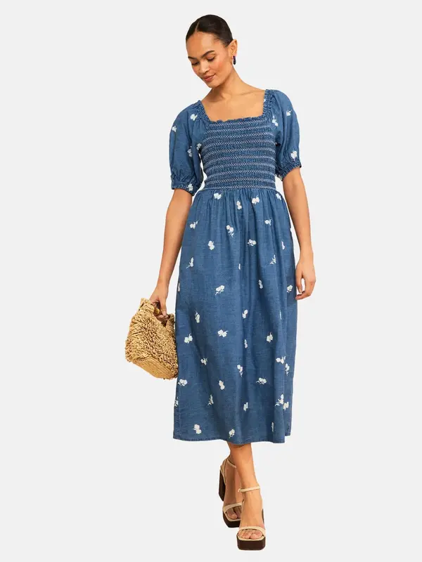love & roses love & roses Obleka  kremna / moder denim