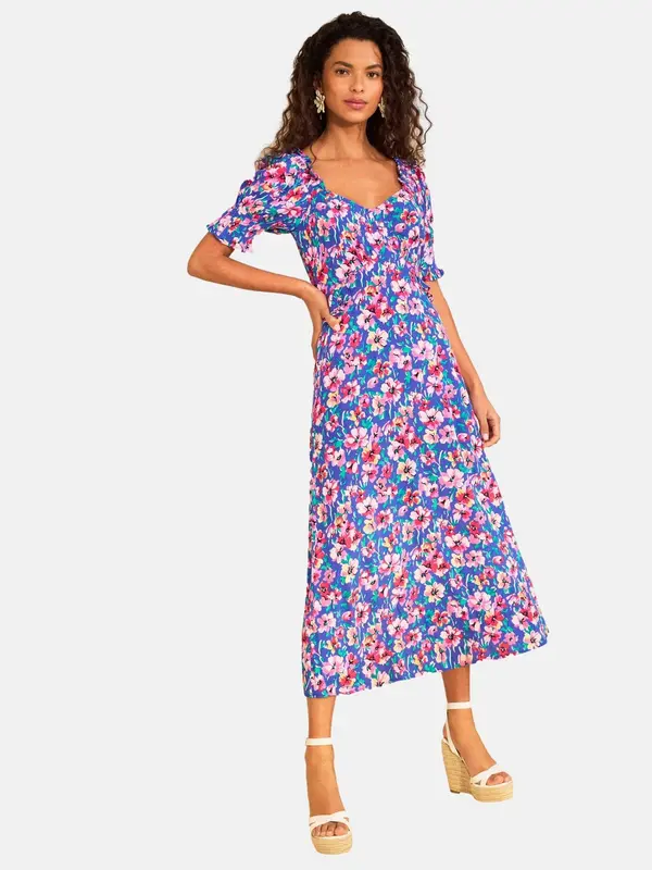 love & roses love & roses Obleka  modra / meta / roza / magenta