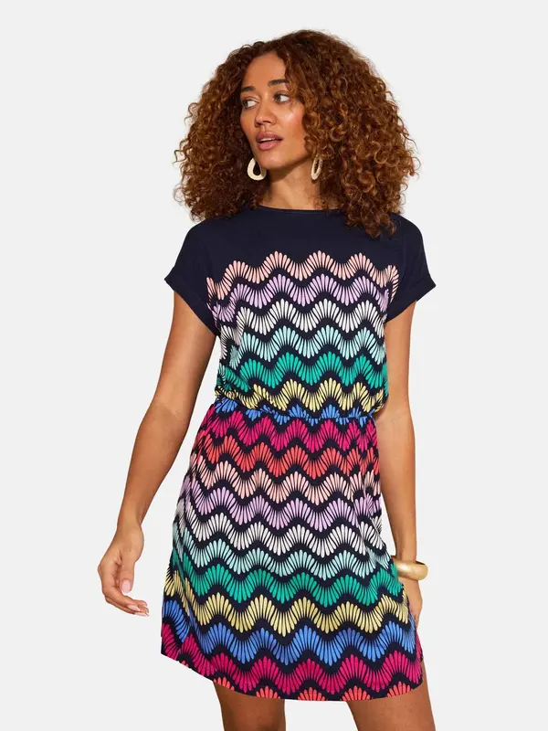 love & roses love & roses Obleka  mornarska / svetlo rumena / majnica / temno roza