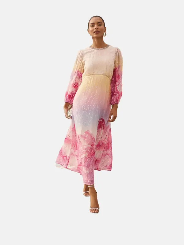 love & roses love & roses Obleka  pastelno rumena / svetlo lila / roza / bela