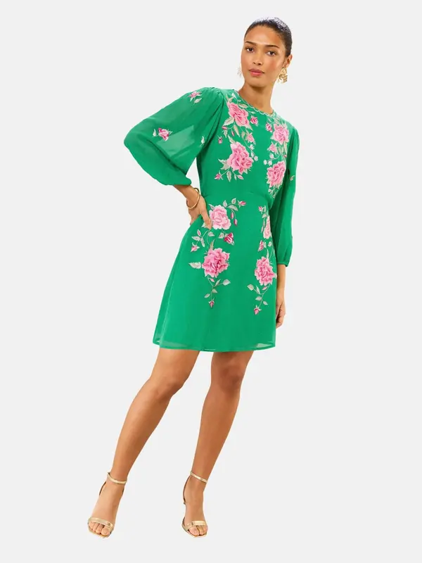 love & roses love & roses Obleka  zelena / pastelno zelena / roza / svetlo roza