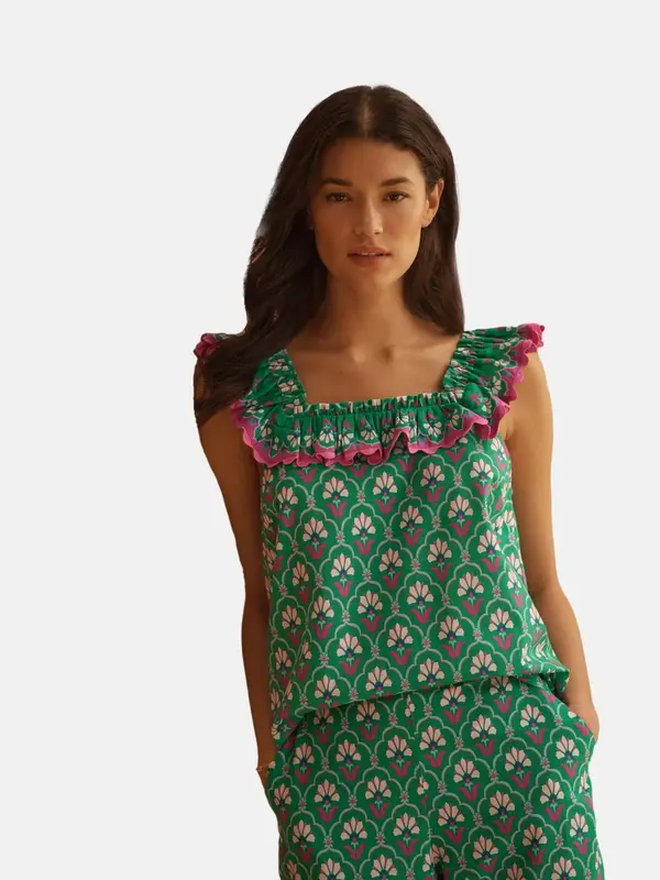 love & roses love & roses Top  bež / zelena / roza