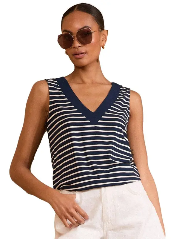 love & roses love & roses Top  mornarska / bela