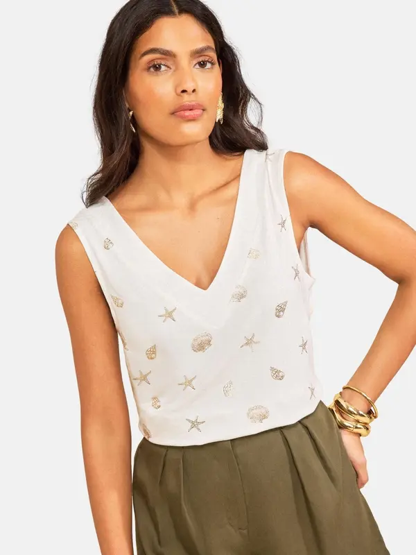 love & roses love & roses Top  pesek / črna / bela
