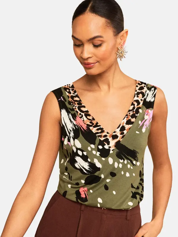 love & roses love & roses Top  svetlo rjava / oliva / črna / off-bela