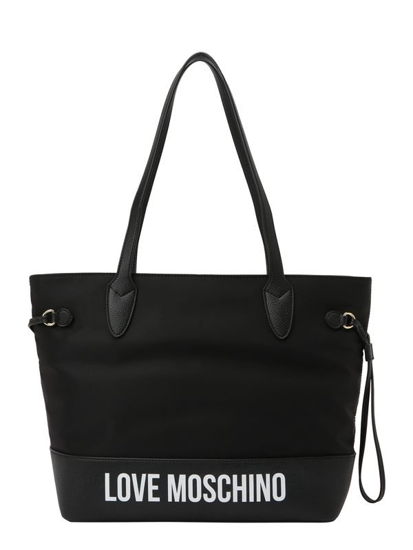 Love Moschino Love Moschino Nakupovalna torba 'CITY LOVERS'  črna / bela