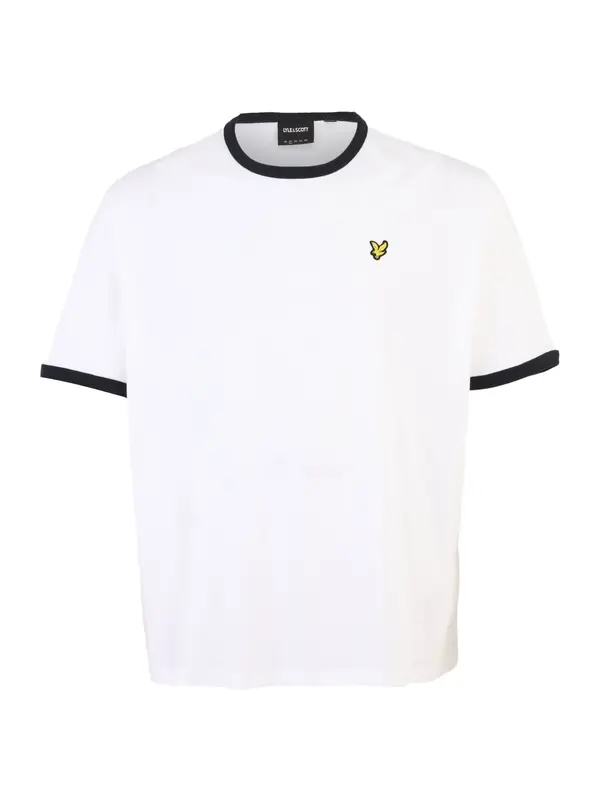 Lyle & Scott Big&Tall Lyle & Scott Big&Tall Majica 'Ringer'  črna / bela
