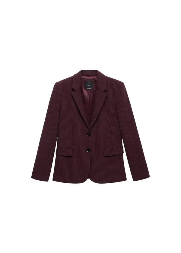 MANGO MANGO Blazer 'Bergen'  vinsko rdeča / bela