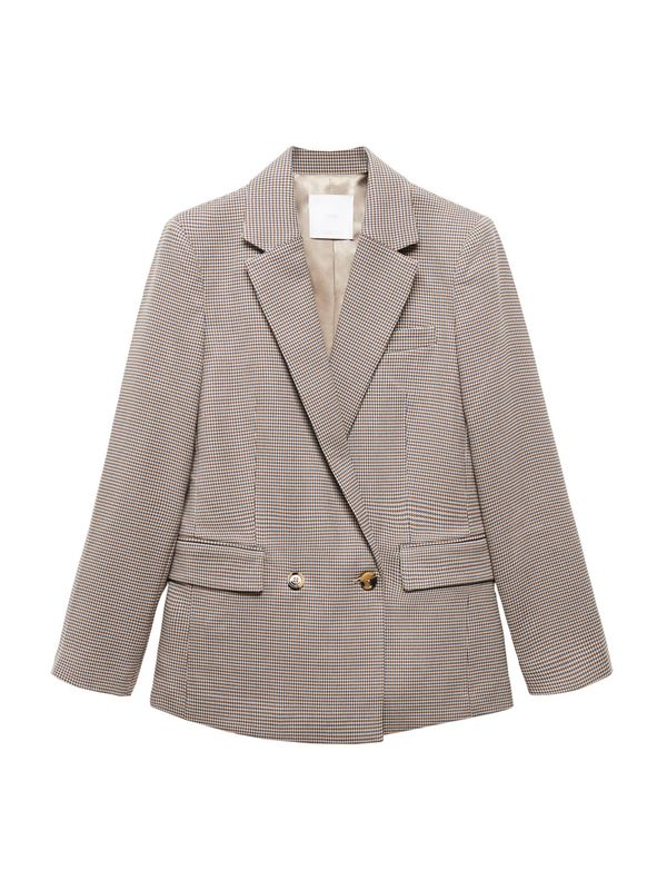 MANGO MANGO Blazer 'Charlota'  bež / marine / rjava