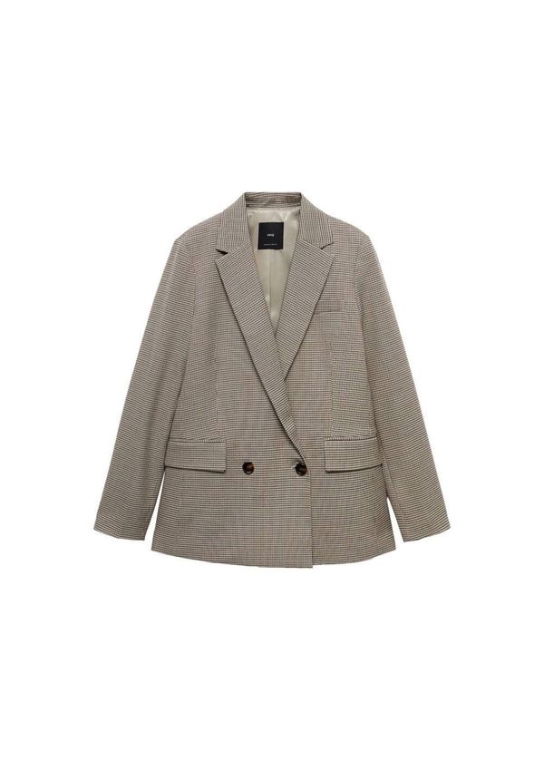 MANGO MANGO Blazer 'Charlott'  bež / rjava / črna