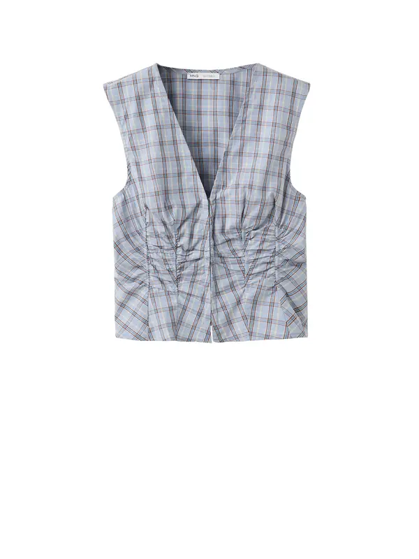 MANGO MANGO Bluza 'Cumin'  svetlo bež / modra / svetlo modra / rjava