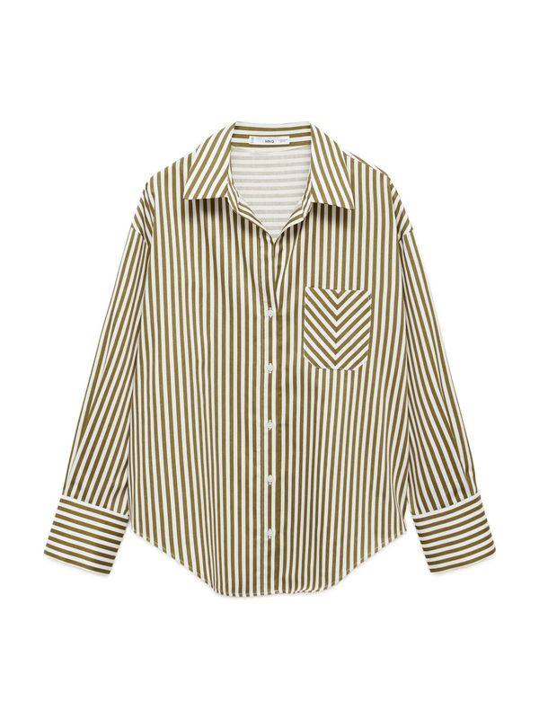 MANGO MANGO Bluza 'FONTANA'  oliva / bela