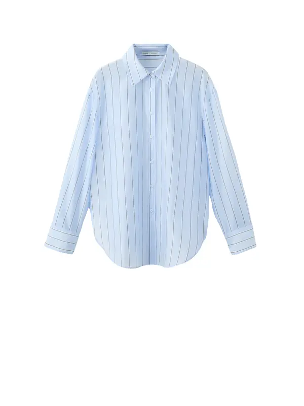 MANGO MANGO Bluza 'FRANK'  svetlo modra / temno rjava