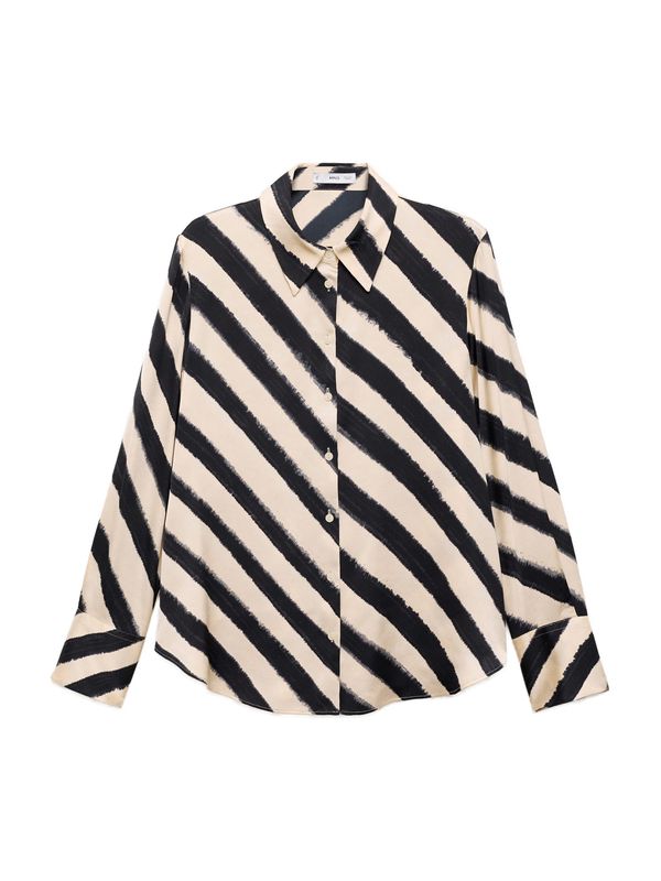 MANGO MANGO Bluza 'IDEALE'  temno siva / črna