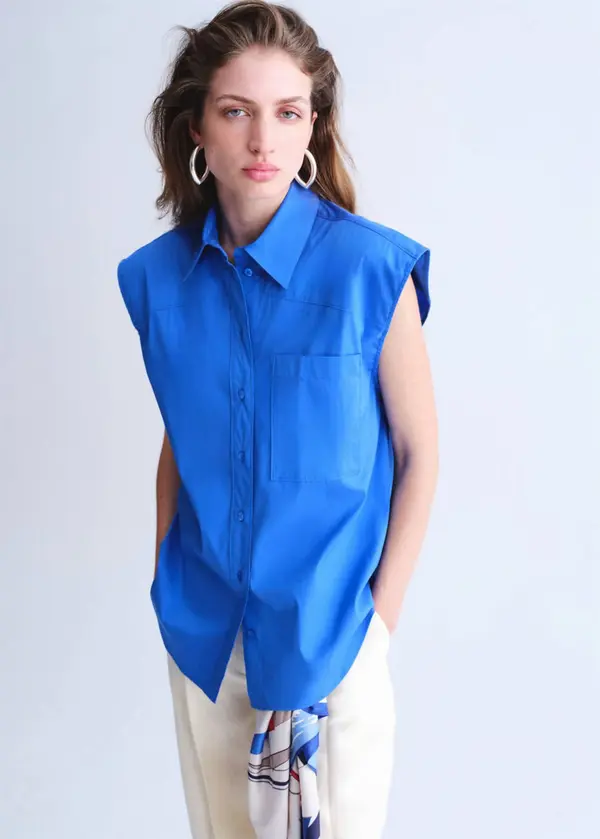 MANGO MANGO Bluza 'Katrina'  modra